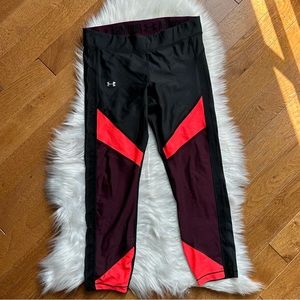 EUC Under Armour HeatGear Colorblock Ankle Leggings